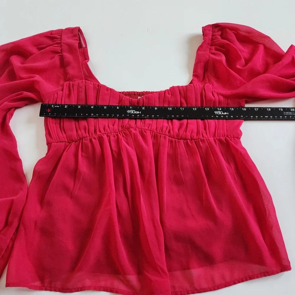 Abercrombie & Fitch Y2k Babydoll‎ Top Long sleeve pink shirt size M
